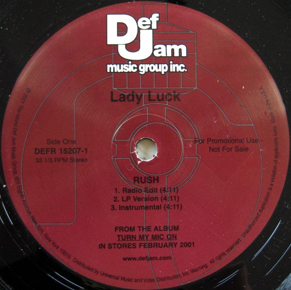 Lady Luck : Rush (12", Promo)