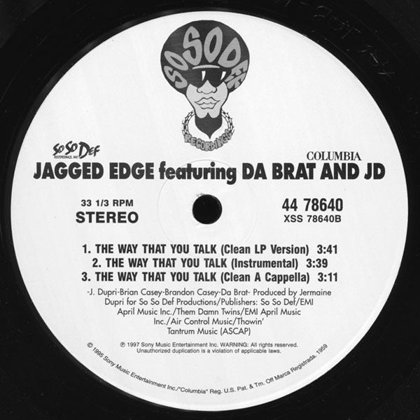 Jagged Edge (2) Featuring Da Brat & JD* : The Way That You Talk (12")