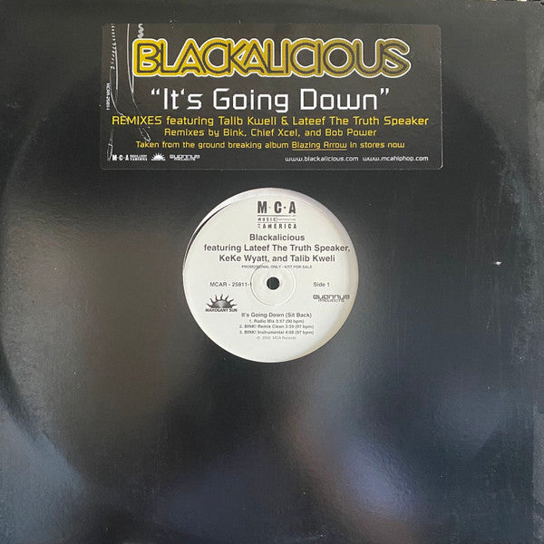 Blackalicious : It's Going Down (Sit Back) Remixes (12", Promo)