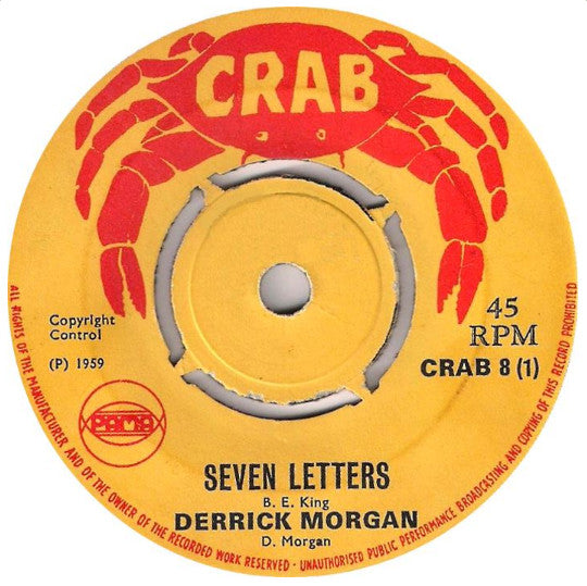Derrick Morgan / The Tartons : Seven Letters / Lonely Heartaches (7", Single)