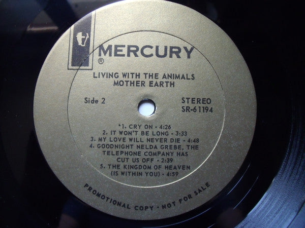 Mother Earth (4) : Living With The Animals (LP, Album, Promo, Gol)