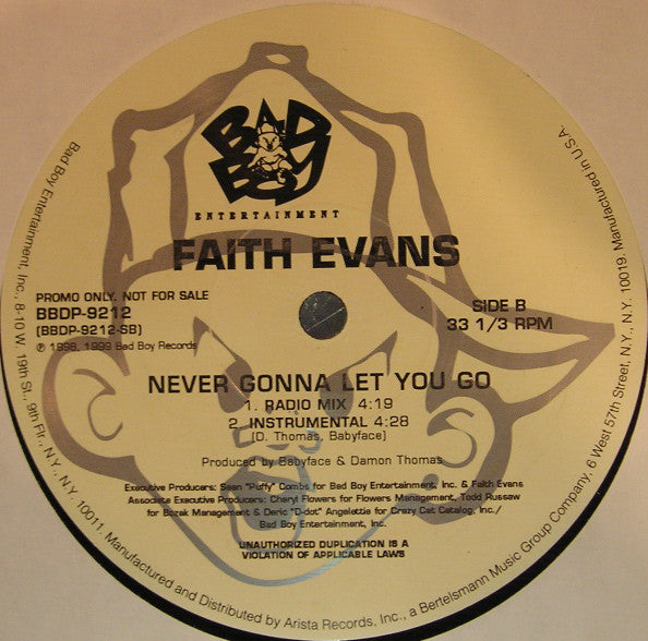 Faith Evans : Never Gonna Let You Go (12", Promo)