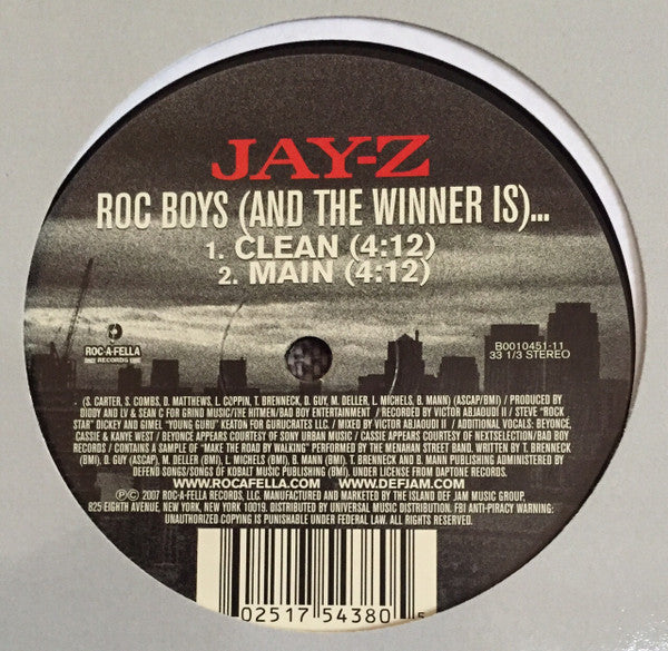 Jay-Z : Roc Boys (And The Winner Is)... (12")
