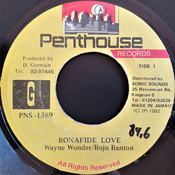 Wayne Wonder / Buju Banton : Bonafide Love (7")