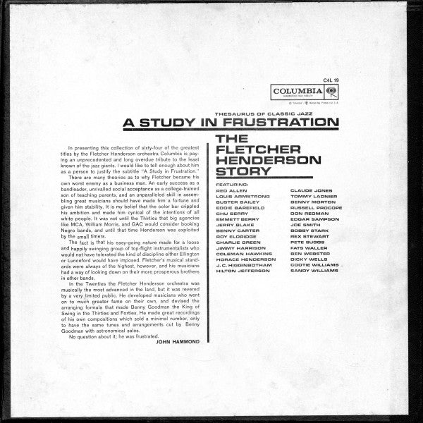 Fletcher Henderson : A Study In Frustration (The Fletcher Henderson Story) (4xLP, Comp + Box, Dee)