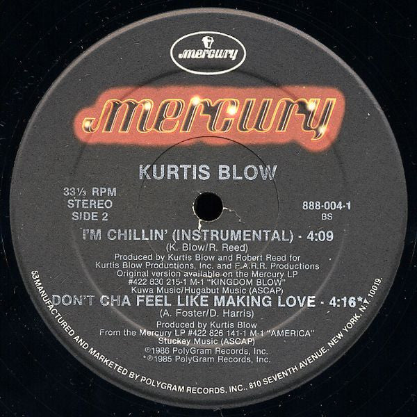 Kurtis Blow : I'm Chillin' (12", 53 )