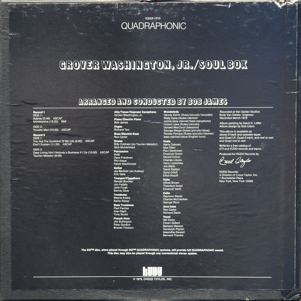 Grover Washington, Jr. : Soul Box  (2xLP, Album, Quad + Box)