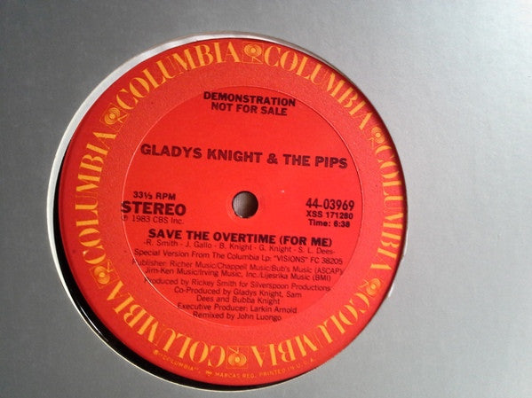 Gladys Knight & The Pips* : Save The Overtime (For Me) (12", Promo)