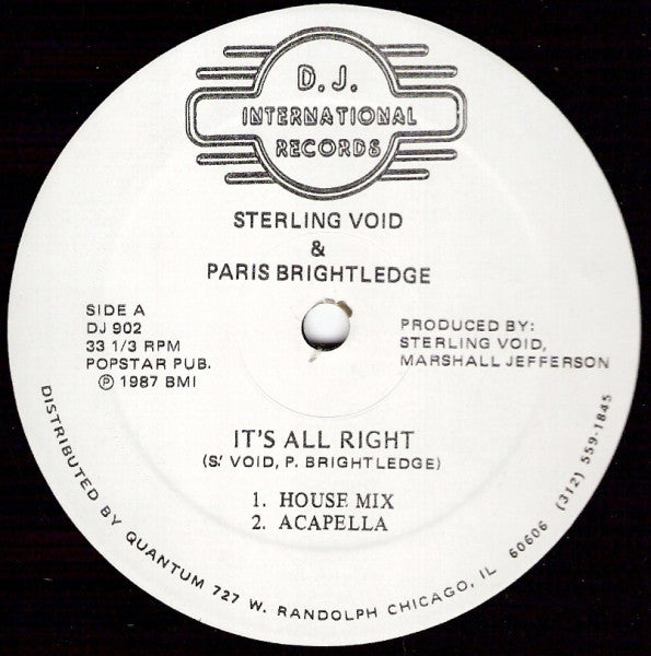 Sterling Void & Paris Brightledge : It's All Right (12")