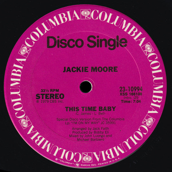Jackie Moore : This Time Baby (12", Single, Pit)