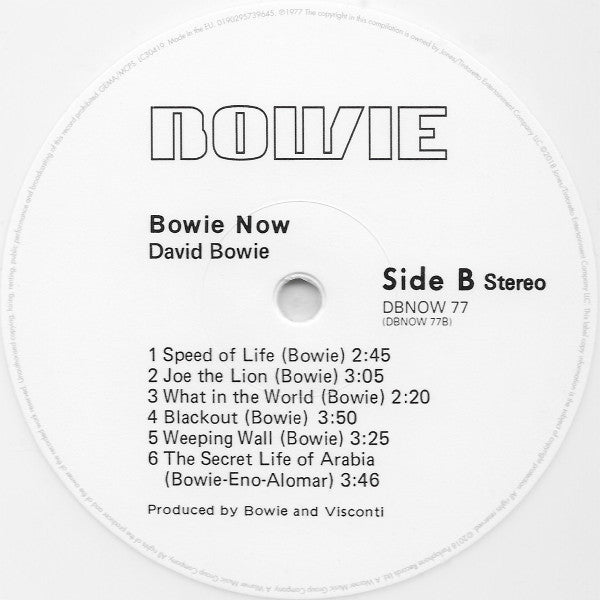 David Bowie : Bowie Now (LP, RSD, Comp, RE, Whi)