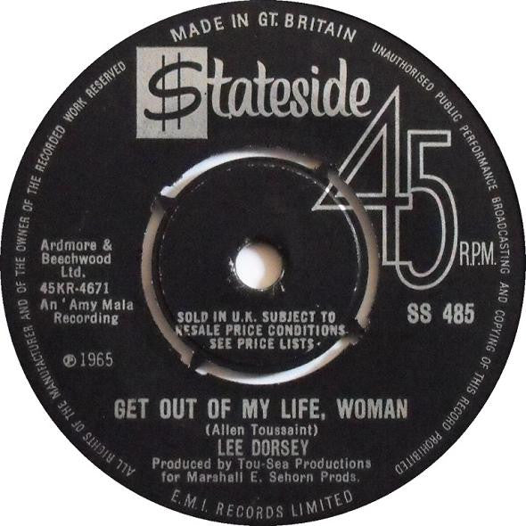 Lee Dorsey : Get Out Of My Life, Woman (7", Single)