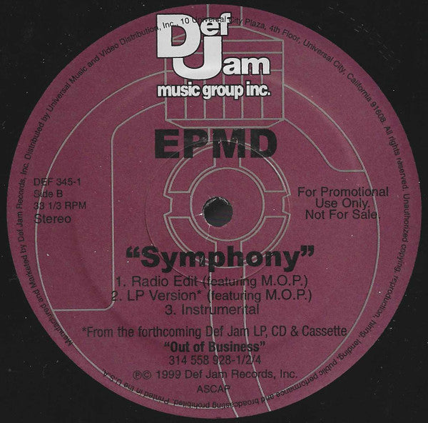 EPMD : Right Now / Symphony (12", Promo)