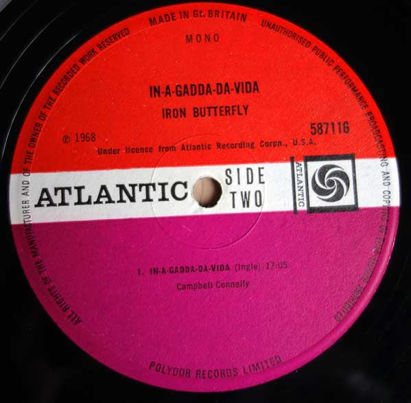 Iron Butterfly : In-A-Gadda-Da-Vida (LP, Album, Mono)