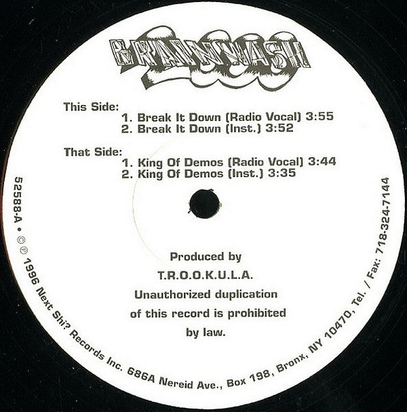 Brainwash 2000 : Break It Down / King Of Demos (12")