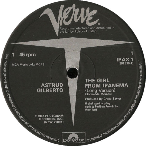 Astrud Gilberto : The Girl From Ipanema (12", Single)