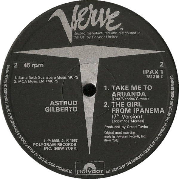 Astrud Gilberto : The Girl From Ipanema (12", Single)