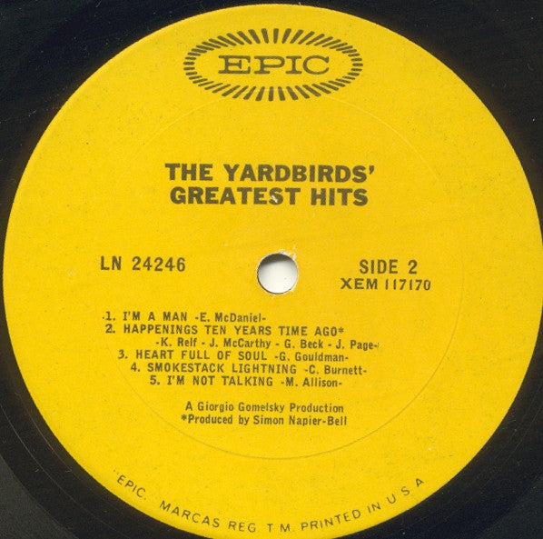 The Yardbirds : The Yardbirds' Greatest Hits (LP, Comp, Mono)
