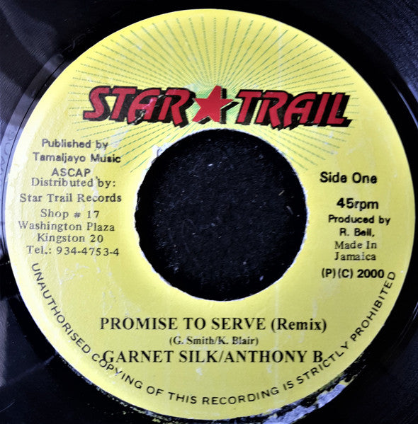 Garnett Silk / Anthony B : Promise To Serve (Remix) (7", RP)