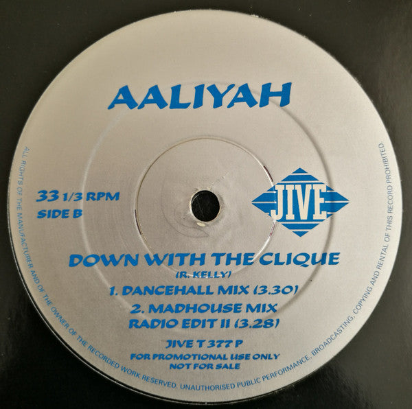 Aaliyah : Down With The Clique (12", Promo)