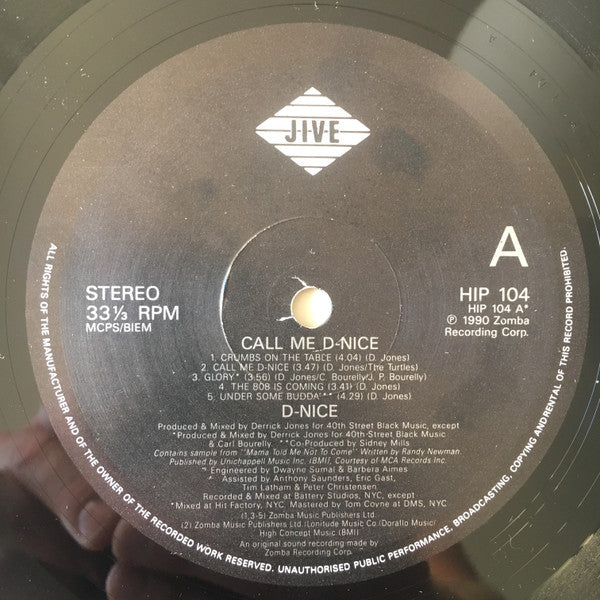 D-Nice : Call Me D-Nice (LP, Album)