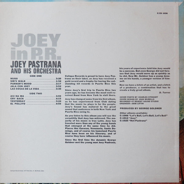 Joey Pastrana And His Orchestra : Joey In P.R. (LP, Album)