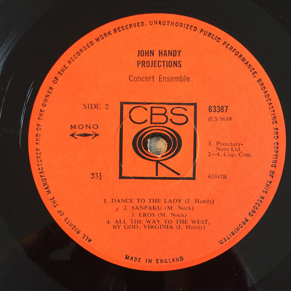 John Handy Concert Ensemble : Projections (LP, Album, Mono)