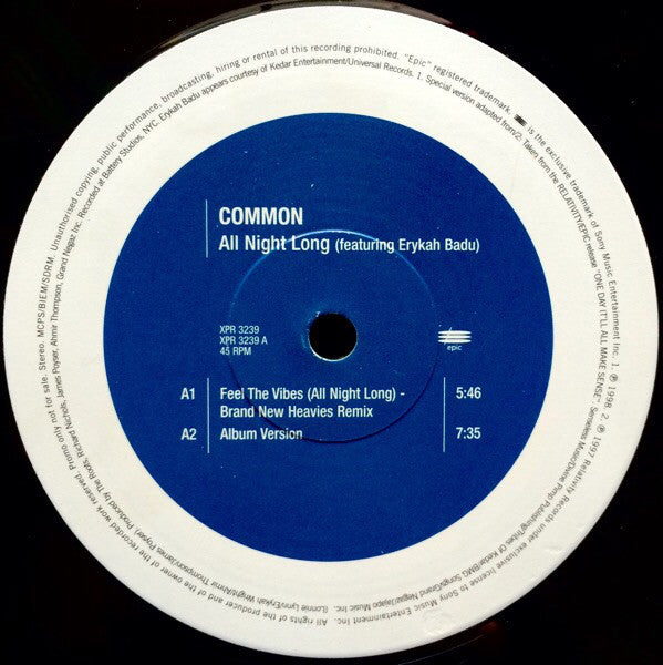 Common : All Night Long (12", Promo)