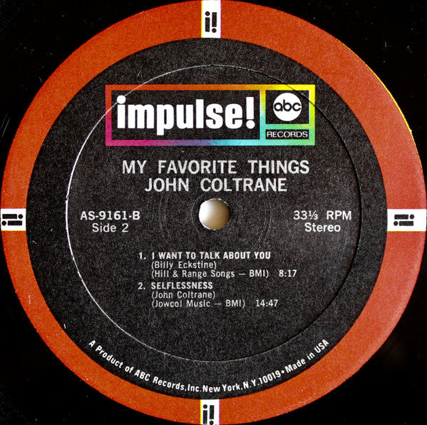 John Coltrane : Selflessness Featuring My Favorite Things (LP, Album)