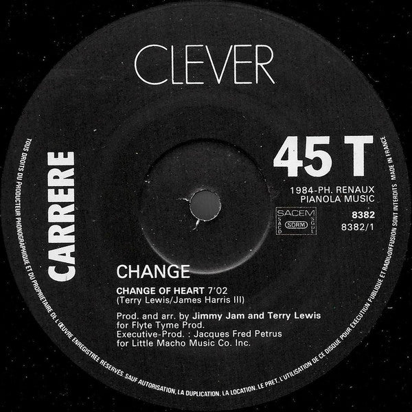 Change : Change Of Heart (Special U.S Mix) (12")