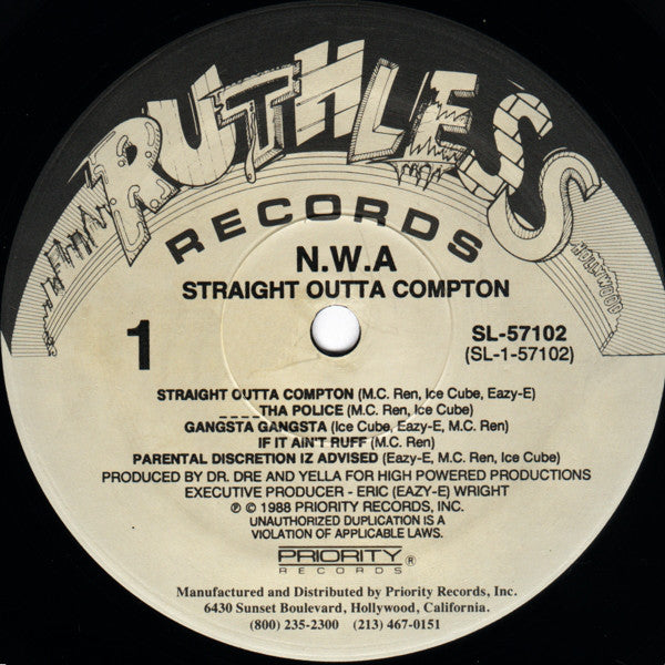 N.W.A* : Straight Outta Compton (LP, Album)