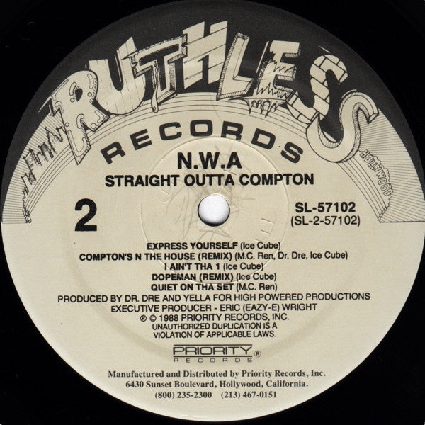 N.W.A* : Straight Outta Compton (LP, Album)
