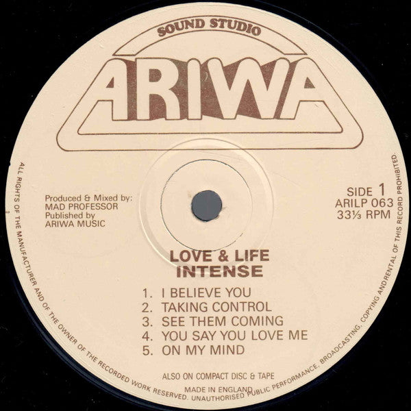 Intense (7) : Love And Life (LP, Album)