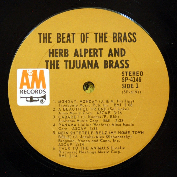 Herb Alpert & The Tijuana Brass : The Beat Of The Brass (LP, Album, Gat)