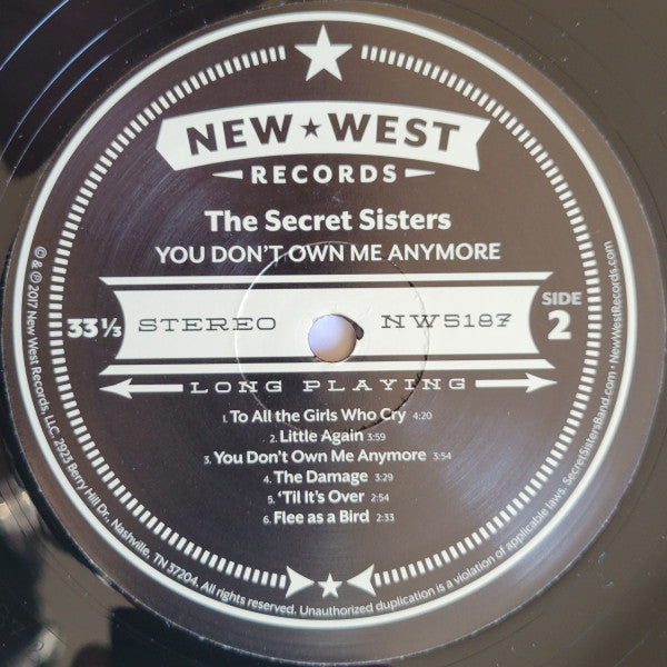 The Secret Sisters : You Don't Own Me Anymore (LP, Album)
