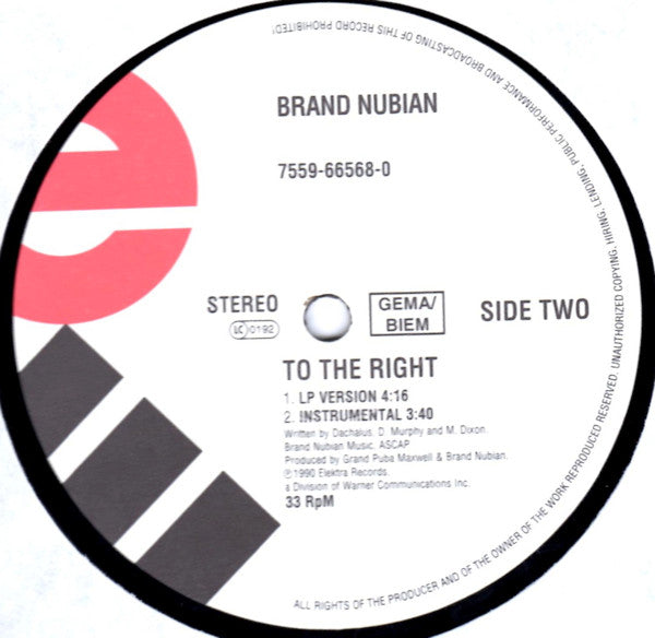Brand Nubian : Slow Down (12", RP)