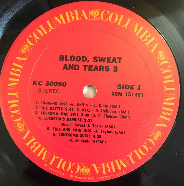 Blood, Sweat & Tears* : Blood, Sweat And Tears 3 (LP, Album, Pit)