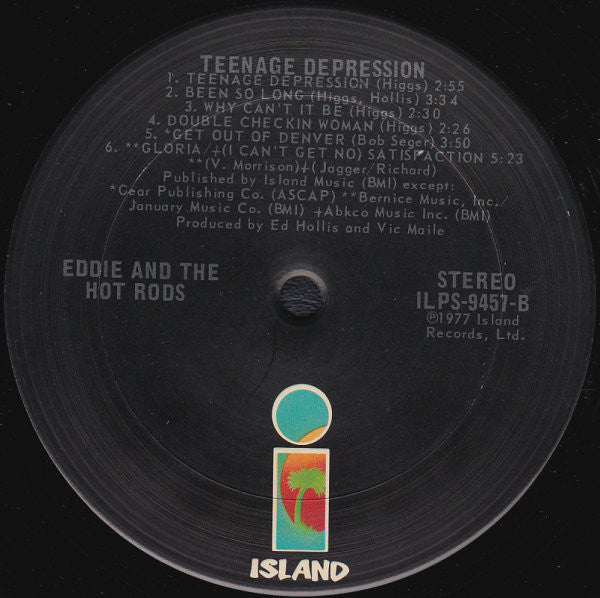 Eddie And The Hot Rods : Teenage Depression (LP, Album, San)