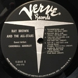 Ray Brown Guest Artist Cannonball Adderley : With The All-Star Big Band (LP, Mono)