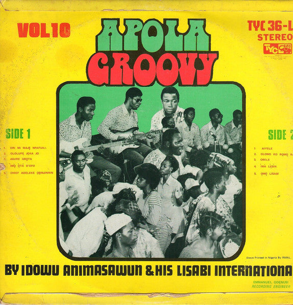 Idowu Animashawun And His Lisabi Brothers International : Vol. 10 Apola Groovy (LP, Album)
