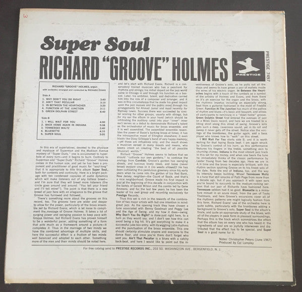 Richard "Groove" Holmes : Super Soul (LP, Album, Mono)