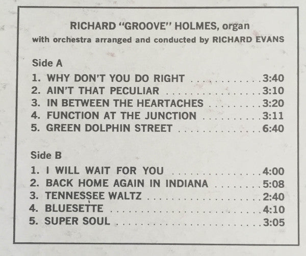 Richard "Groove" Holmes : Super Soul (LP, Album, Mono)