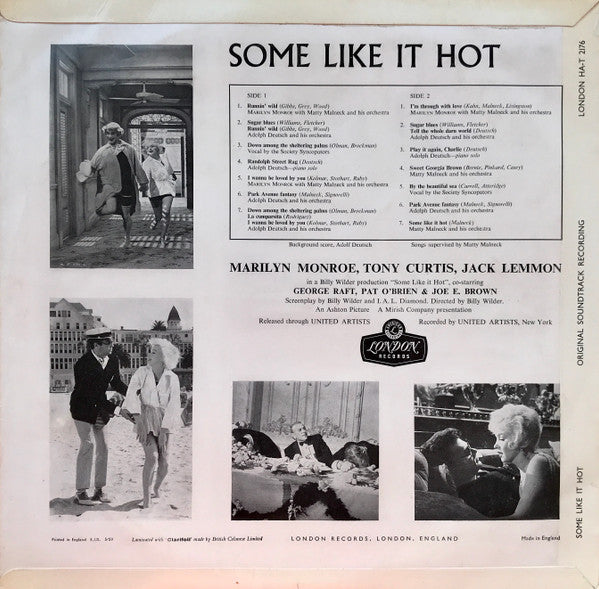Marilyn Monroe : Some Like It Hot (LP, Album, Mono)