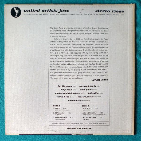 Herbie Mann : Brazil, Bossa Nova & Blues (LP, Album)