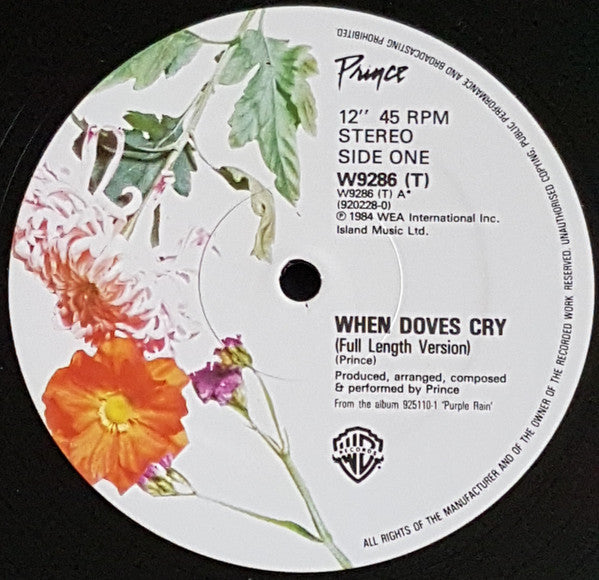 Prince : When Doves Cry (12", Single, Dam)