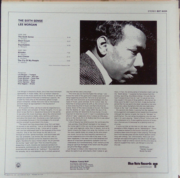 Lee Morgan : The Sixth Sense (LP, Album, RP)