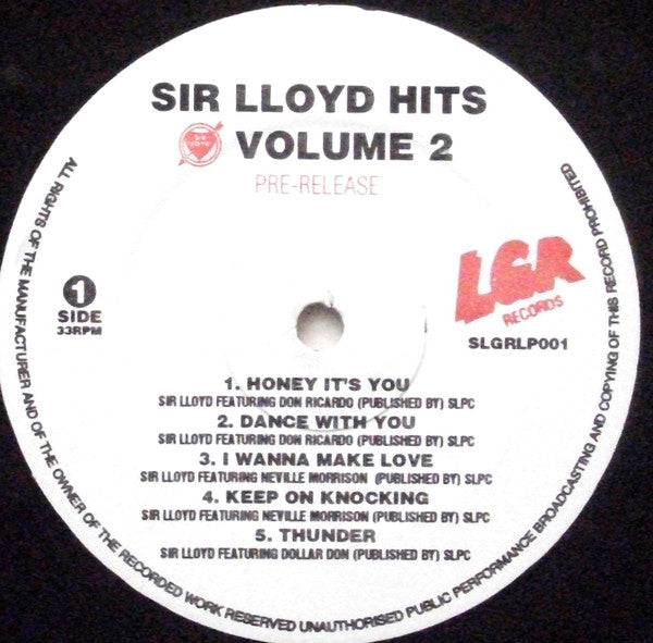 Various : Sir Lloyd Hits - Volume 2 (LP, Comp, Promo)