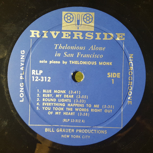 Thelonious Monk : Thelonious Alone In San Francisco (LP, Album, Mono)
