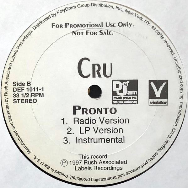 CRU : Up North / Pronto (12", Promo)