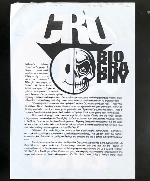 CRU : Up North / Pronto (12", Promo)